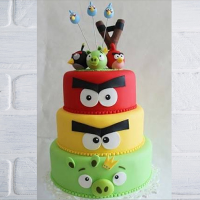 "Angry Birds Cake - 6Kgs (3 step)  (The Bread Basket) - Click here to View more details about this Product
